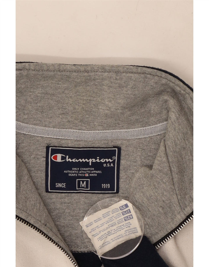 CHAMPION Herren-Sweatshirt mit Reißverschluss am Hals, mittlerer Marineblau-Farbblock