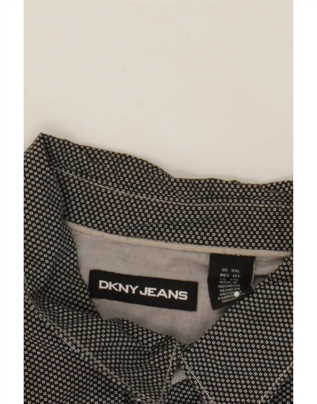 Dkny Herrenhemd 2XL Schwarz Geometrisch