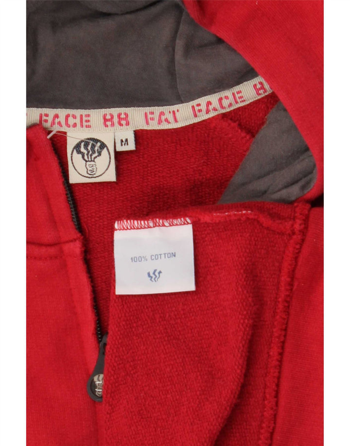 Fat Face Herren-Kapuzenpullover mit grafischem Reißverschluss, mittelrote Baumwolle