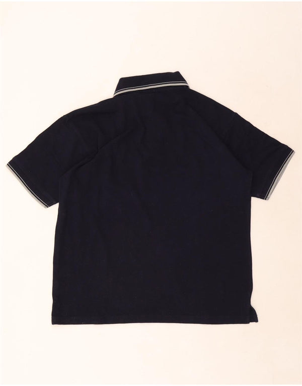 Kappa Herren-Poloshirt, groß, marineblau, gestreift, Baumwolle