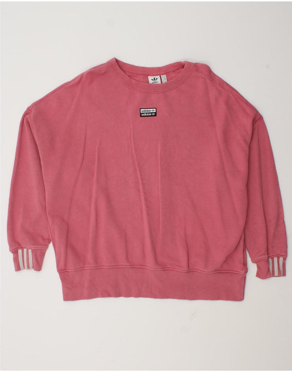 Adidas Damen Sweatshirt Pullover UK 22 3XL Rosa Baumwolle