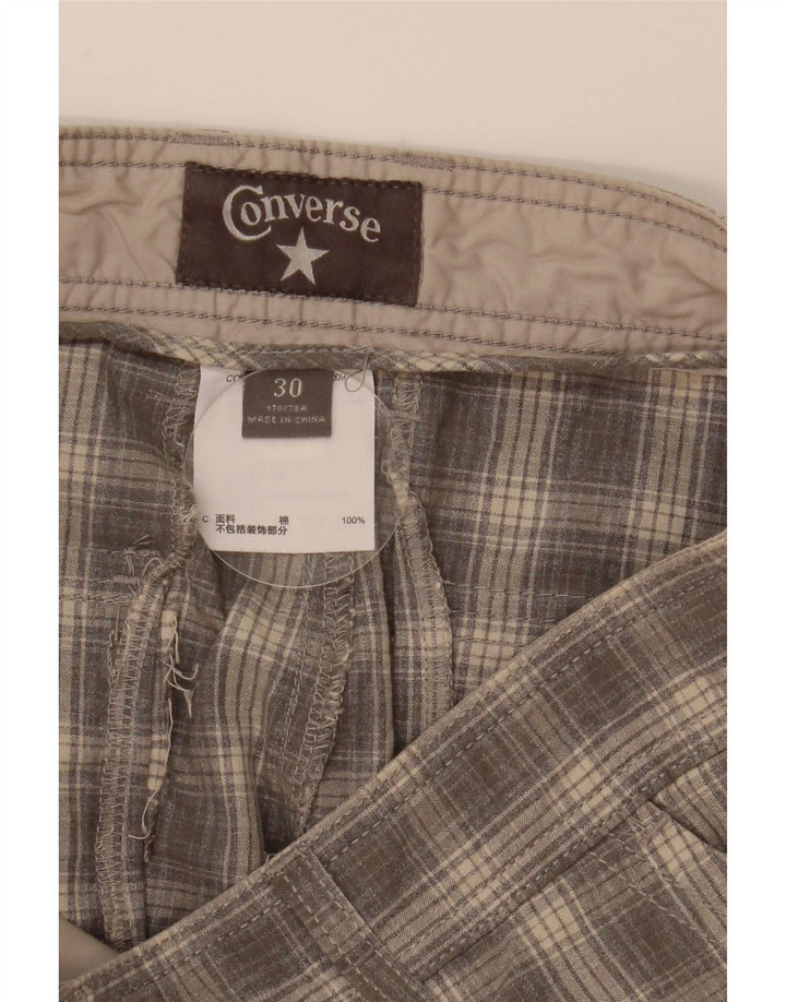 Converse Herren Cargoshorts W30 Mittelgrau kariert