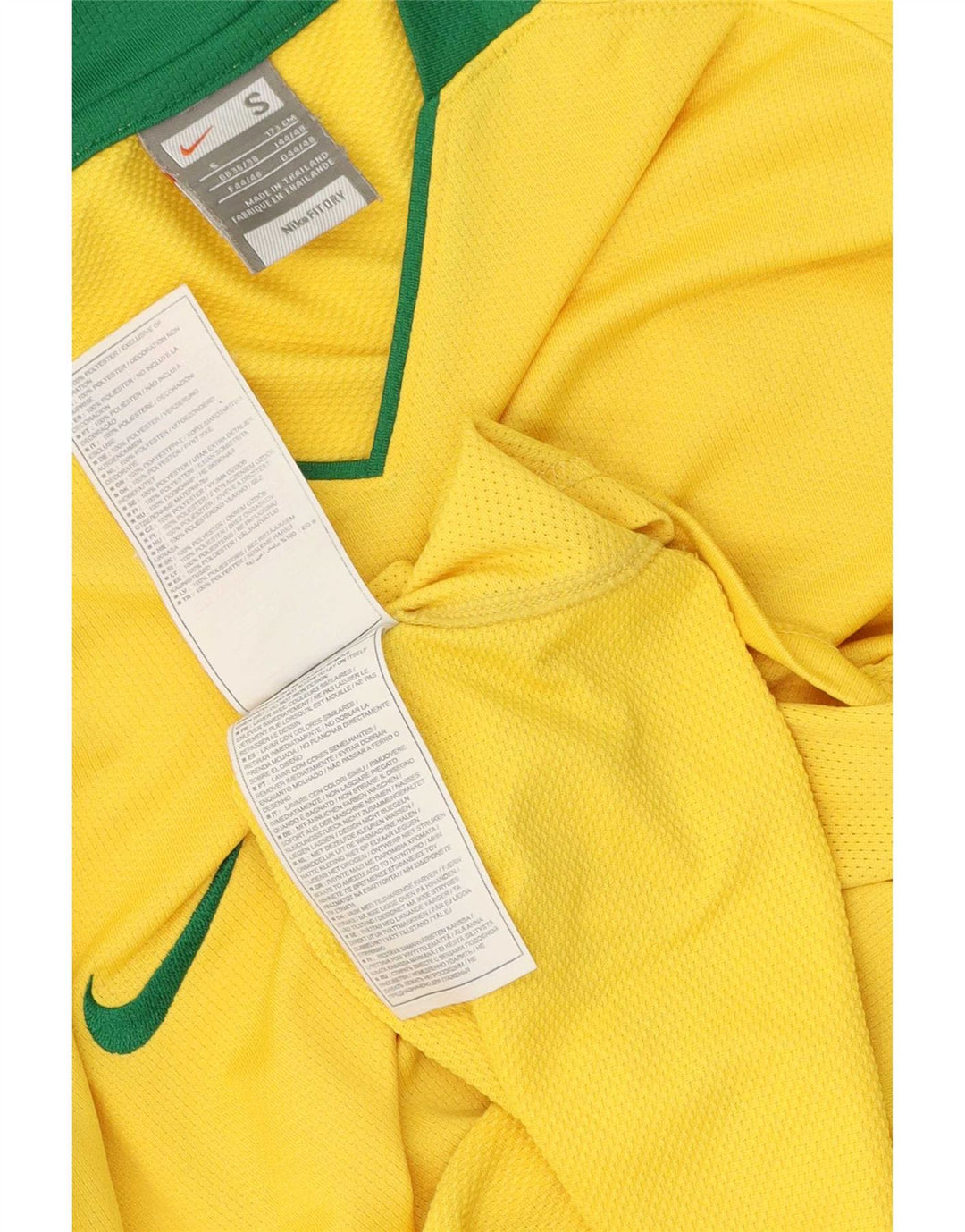 Nike Herren T-Shirt Top UK 36/38 Small Gelbes Colourblock-Polyester