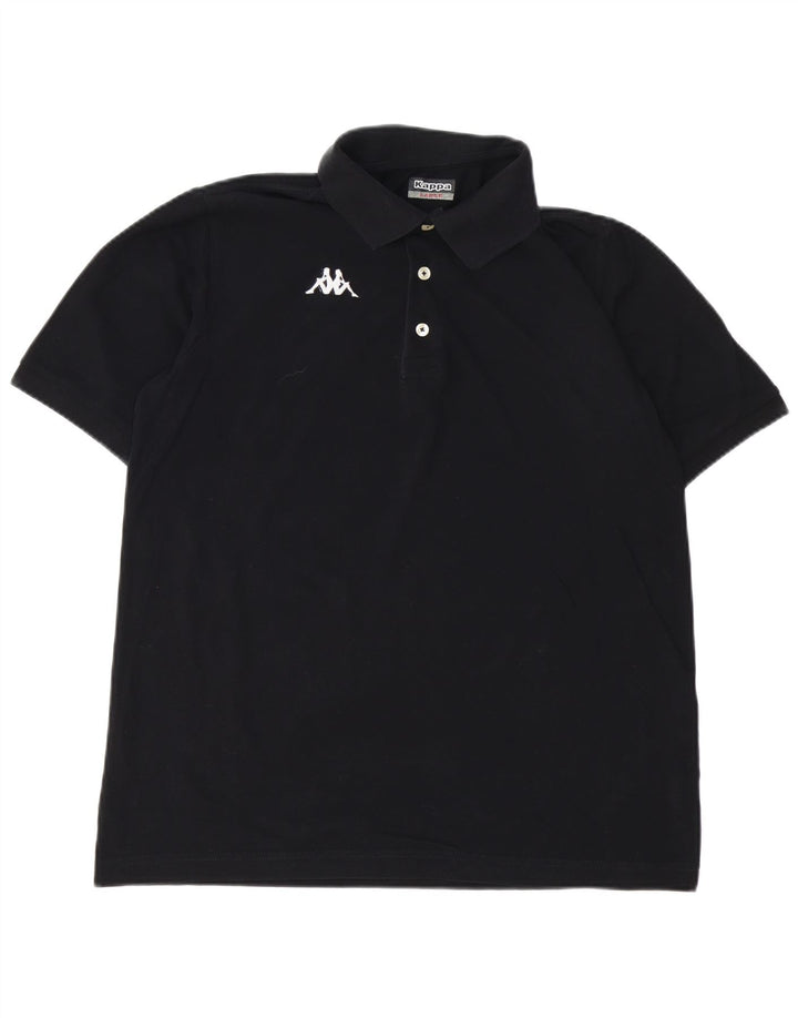 Kappa Herren-Poloshirt, groß, schwarze Baumwolle