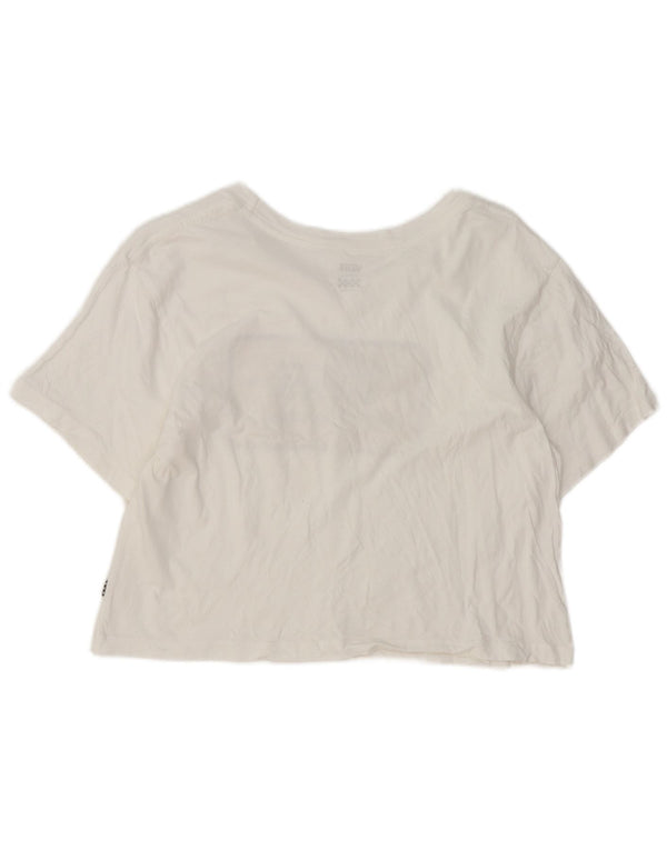 Vans Damen Crop Graphic T-Shirt Top Small Weiß