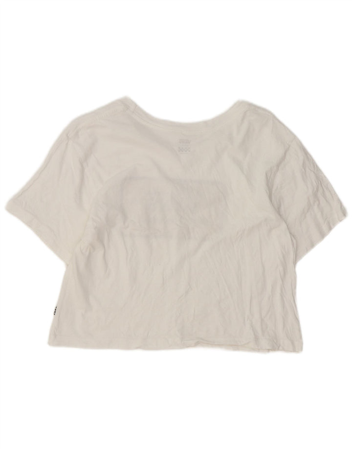 Vans Damen Crop Graphic T-Shirt Top Small Weiß