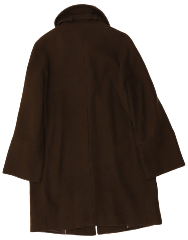 Massimo Dutti Damen Übergroßer Mantel UK 10 Small Khaki Wolle