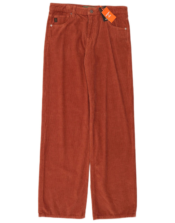 Superdry Damen Cordhose mit hoher Taille und weitem Bein, W28 L32, braune Baumwolle