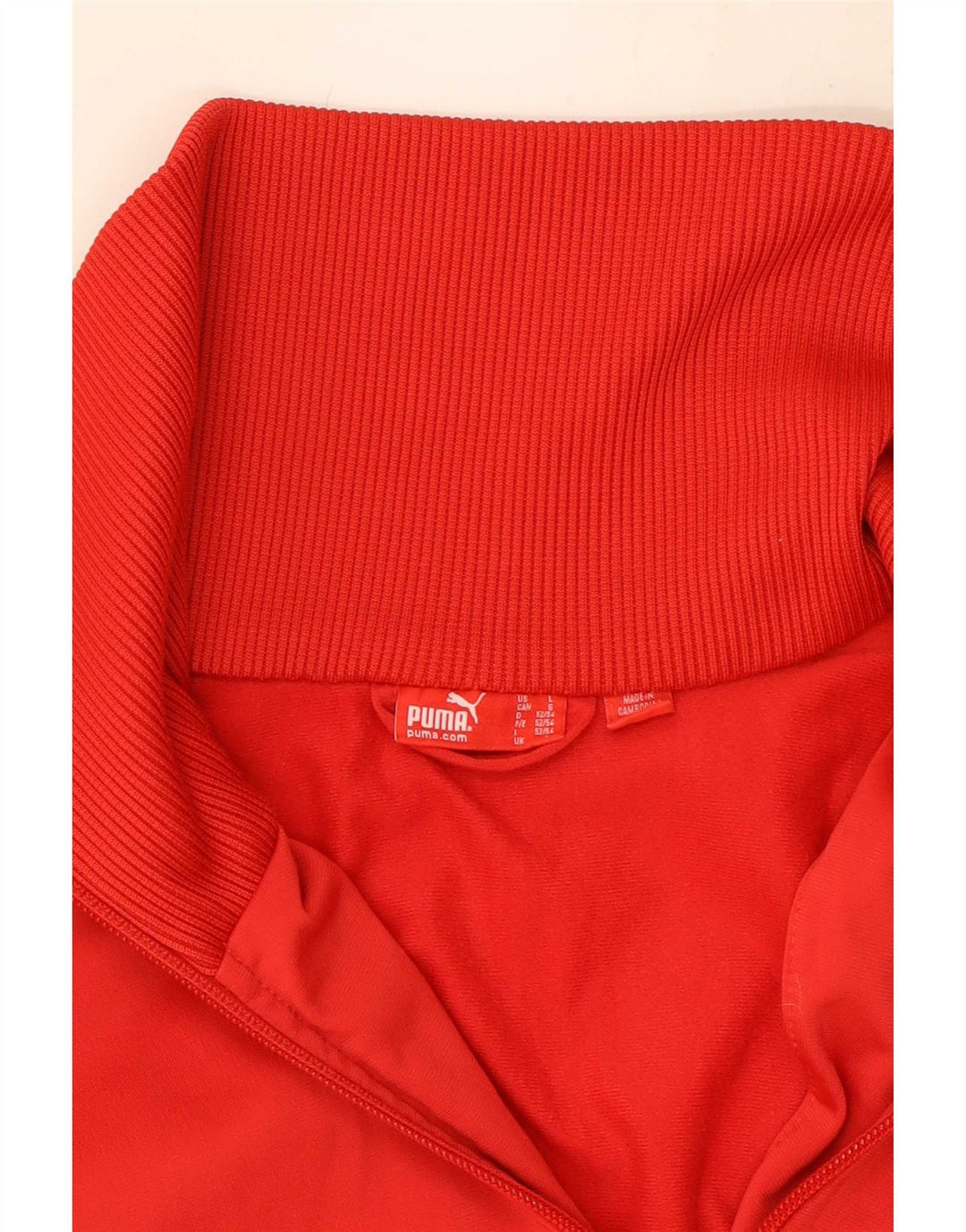 Puma Herren-Trainingsanzug-Top-Jacke, großes rotes Farbblock-Polyester