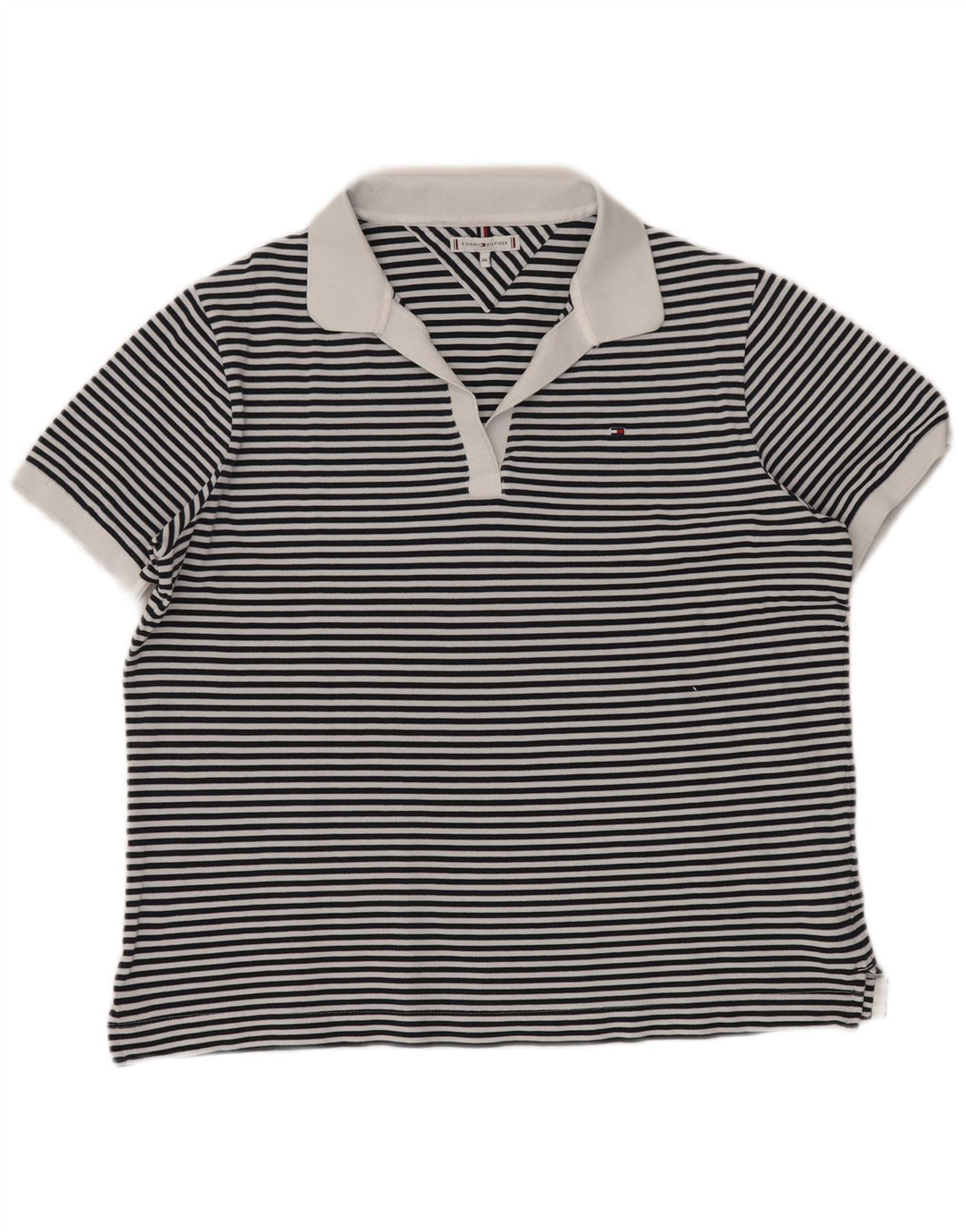 TOMMY HILFIGER Damen Poloshirt UK 20 2XL Marineblau gestreift nautisch