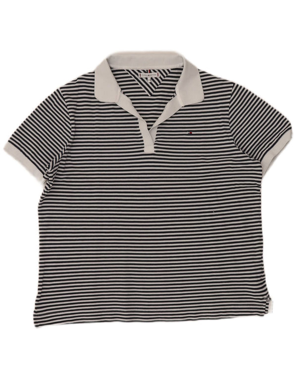 TOMMY HILFIGER Damen Poloshirt UK 20 2XL Marineblau gestreift nautisch