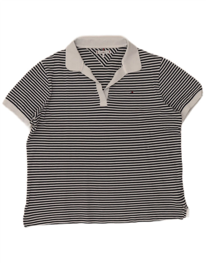 TOMMY HILFIGER Damen Poloshirt UK 20 2XL Marineblau gestreift nautisch