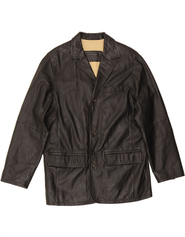 BUGATTI Mens Leather Jacket EU 48 Medium Black Leather Vintage Bugatti and Second-Hand Bugatti from Messina Hembry 