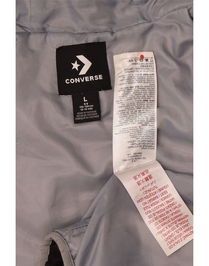 Converse Wattierte Jacke mit Kapuze für Jungen, 12–13 Jahre, groß, schwarzes Polyester