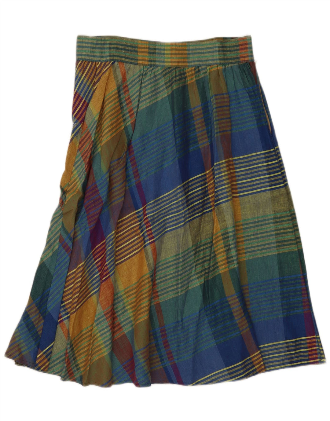 Vintage Damen A-Linie Rock W32 Großer mehrfarbiger Karo