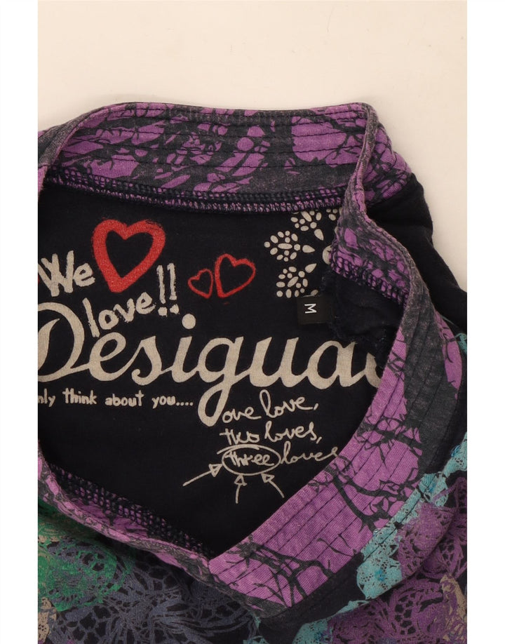 Desigual Damen Langarm-Blusenoberteil UK 12 Medium Mehrfarbig mit Blumenmuster