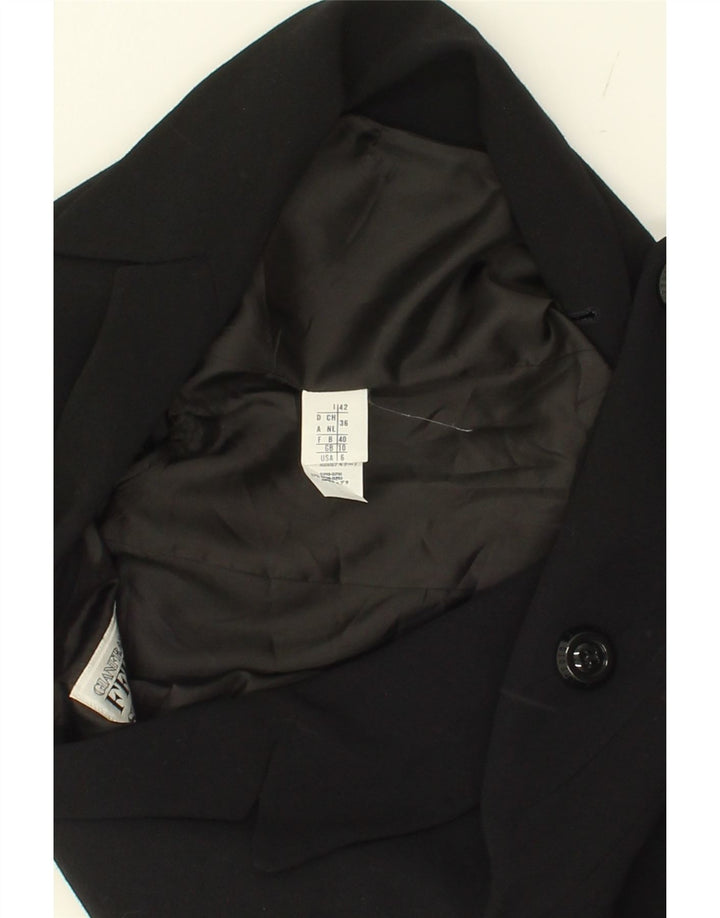 FERRE Womens Longline Double Breasted Blazer Jacket UK 10 Small Black Vintage Ferre and Second-Hand Ferre from Messina Hembry 