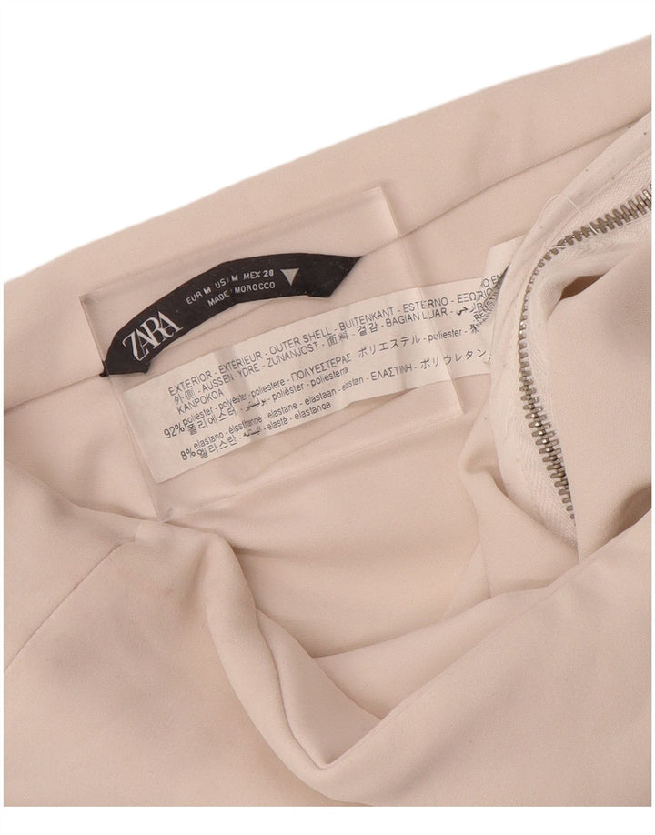 Zara Damen Crop Trägerloses Top UK 12 Medium Beige Polyester