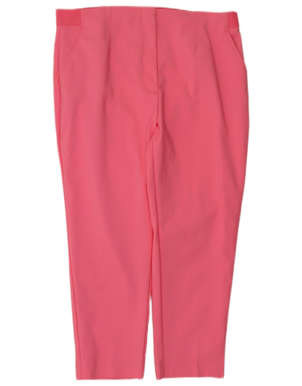 Marks & Spencer Damen Slim Cropped-Hose UK 18 XL W38 L25 Rosa Baumwolle