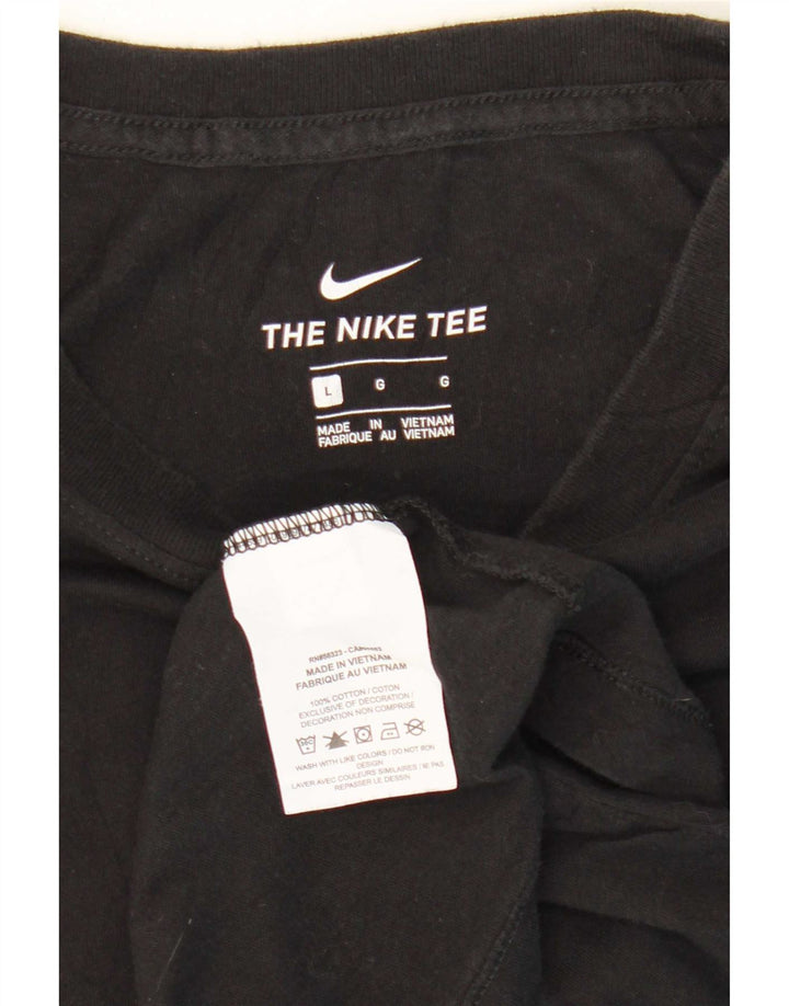 Nike Damen T-Shirt Top UK 16 Large Schwarz Baumwolle
