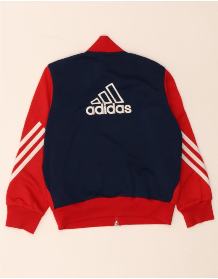 ADIDAS Boys Graphic Tracksuit Top Jacket 5-6 Years Red Colourblock Vintage Adidas and Second-Hand Adidas from Messina Hembry 