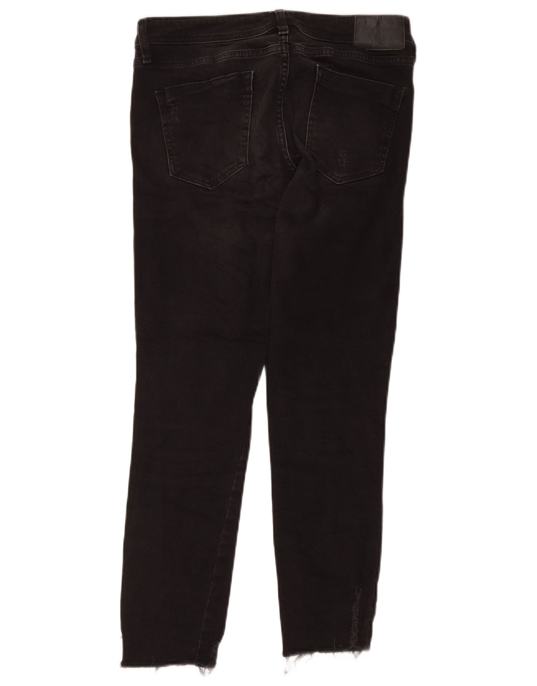 Zara Damen Distressed Slim Jeans EU 38 Small W28 L26 Schwarze Baumwolle