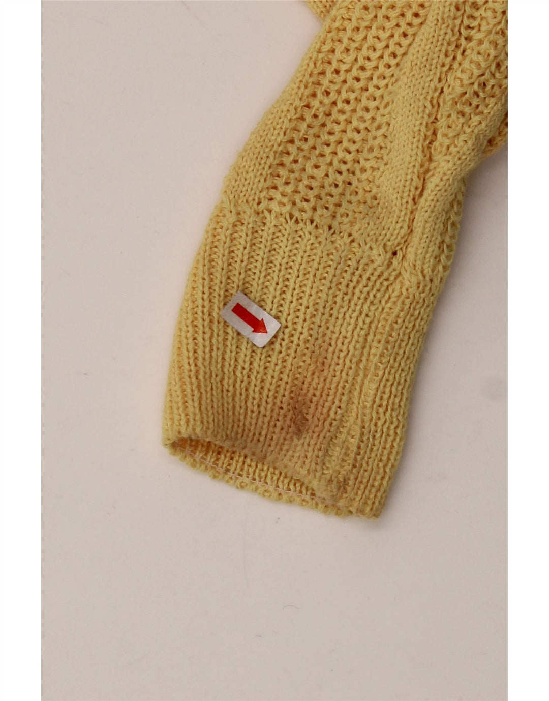 VINTAGE Damen-Pullover mit U-Boot-Ausschnitt, UK 12, mittelgelbes Acryl