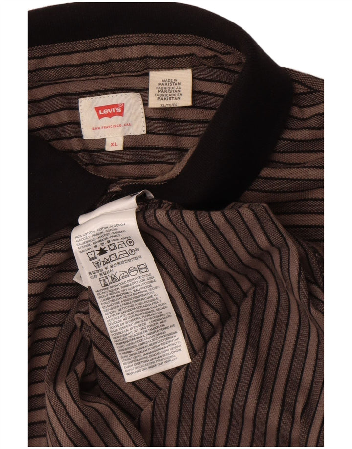 Levi's Herren-Poloshirt XL, braun gestreift, Baumwolle