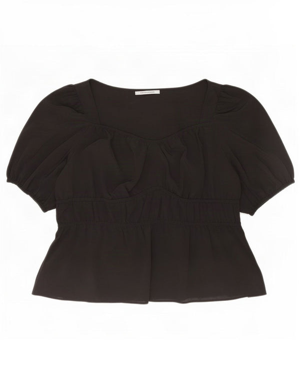 Marks & Spencer Damen Bluse Top UK 22 3XL Schwarz Polyester