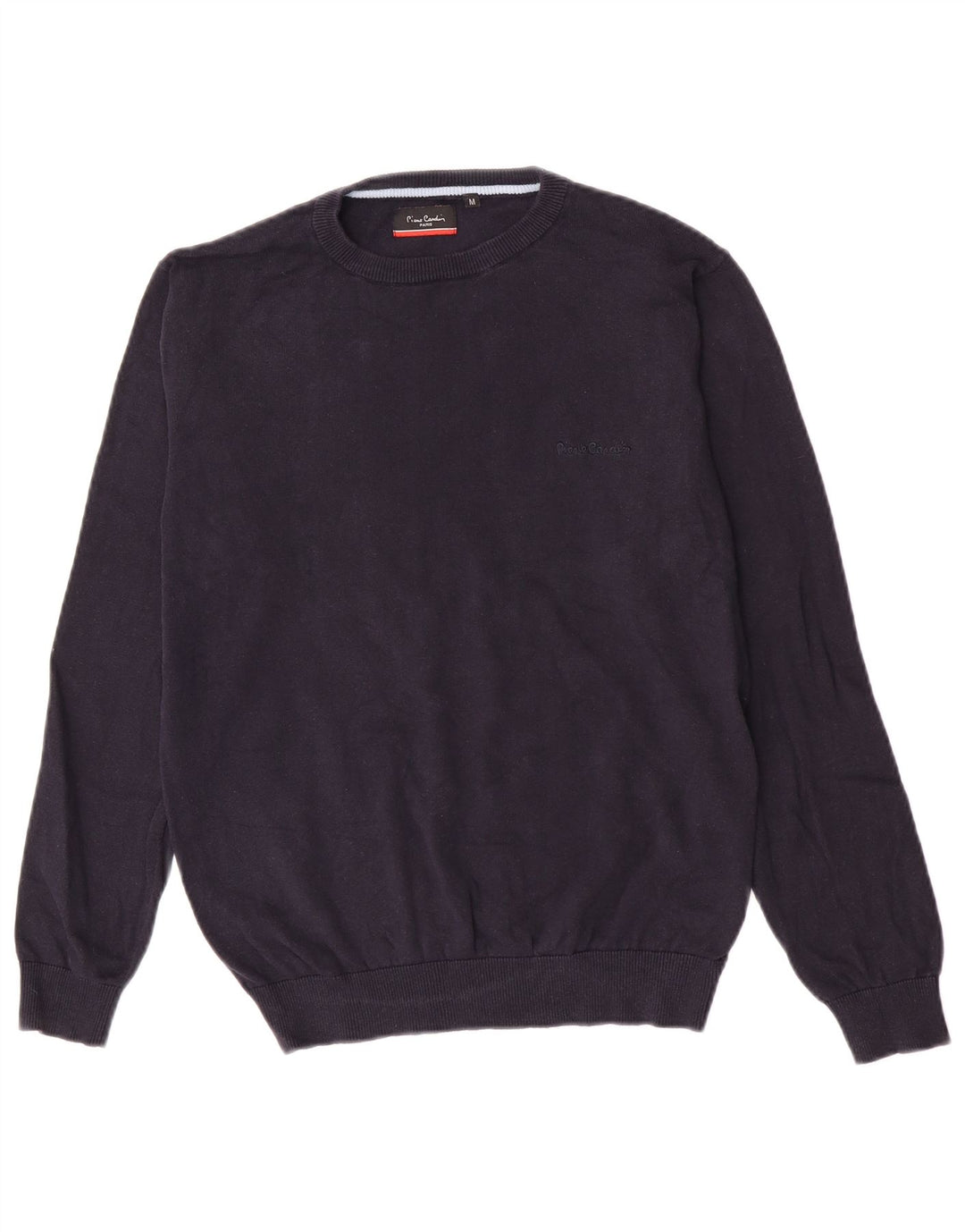Pierre Cardin Herren-Pullover mit Rundhalsausschnitt, mittlere marineblaue Baumwolle
