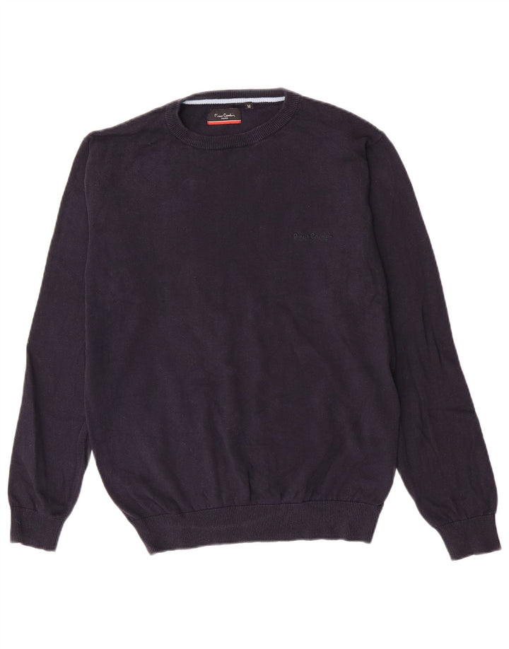 Pierre Cardin Herren-Pullover mit Rundhalsausschnitt, mittlere marineblaue Baumwolle