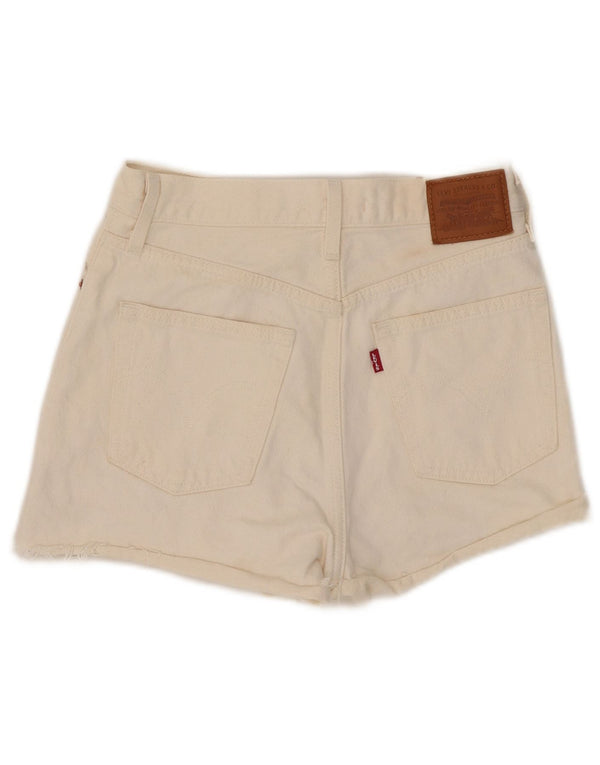 Levi's Damen-Jeansshorts mit hoher Taille, W27, Größe S, cremefarbene Baumwolle