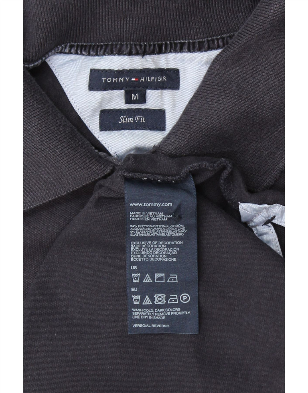 TOMMY HILFIGER Damen Slim Fit Poloshirt UK 12 Medium Marineblau
