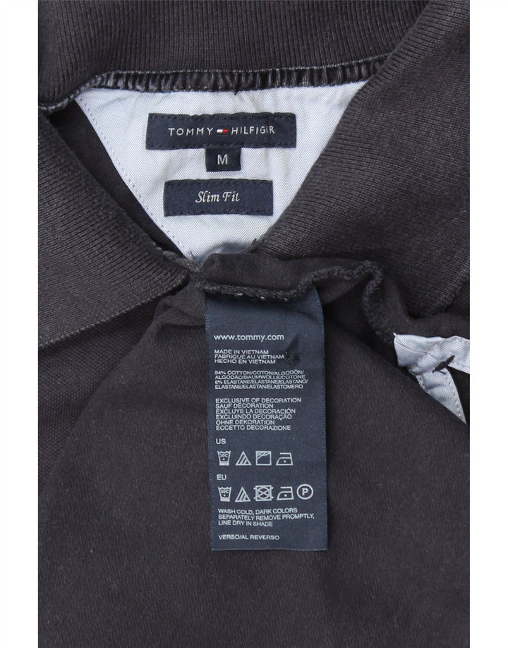 TOMMY HILFIGER Damen Slim Fit Poloshirt UK 12 Medium Marineblau