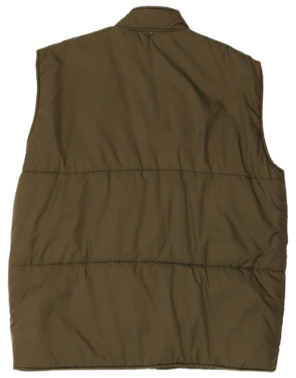 Vintage Herren Gilet UK 42 XL Khaki Polyamid