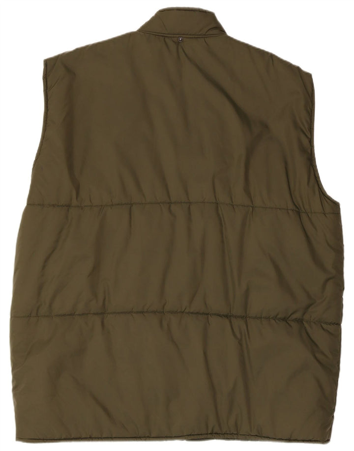 Vintage Herren Gilet UK 42 XL Khaki Polyamid