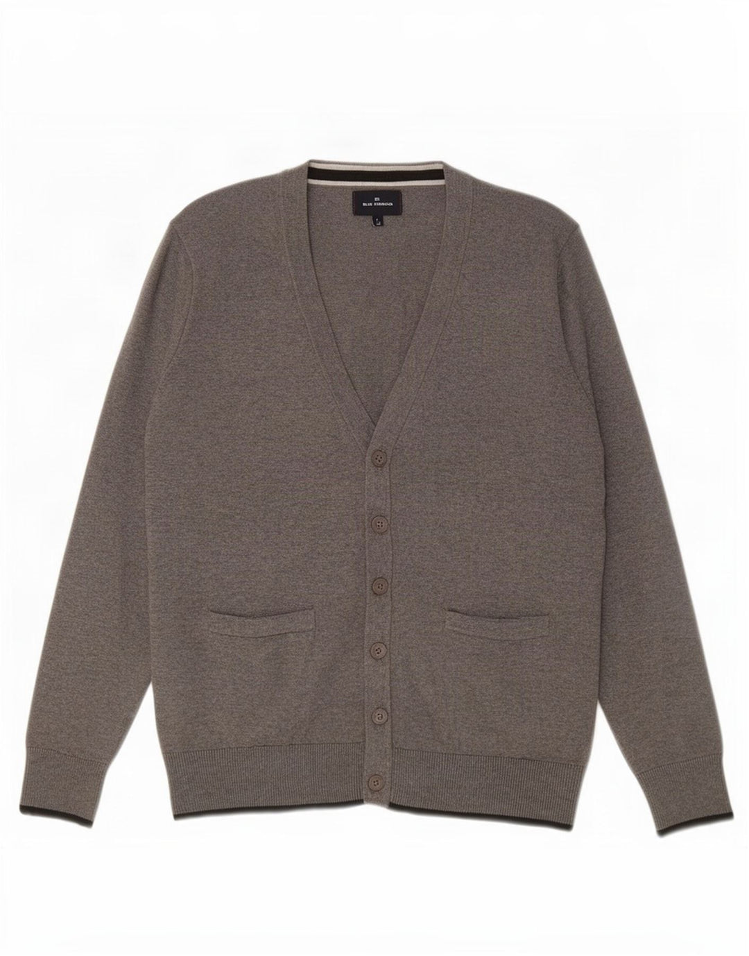 Marks & Spencer Herren Blue Harbor Cardigan Pullover mittelgraue Baumwolle