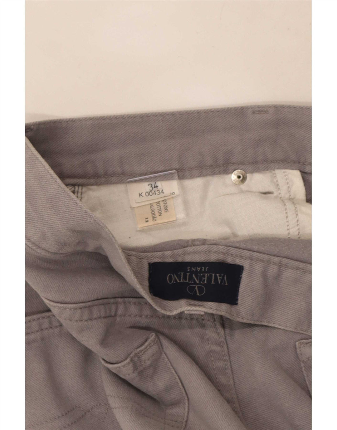 Valentino Herren Straight Jeans W34 L26 Graue Baumwolle