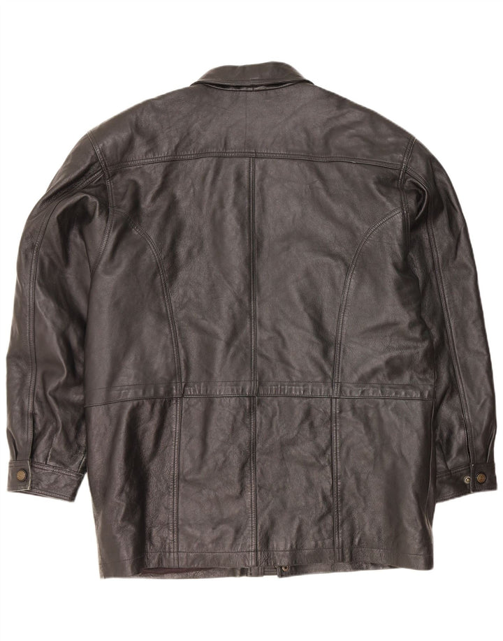 Vintage Herren Lederjacke IT 52 XL Schwarz