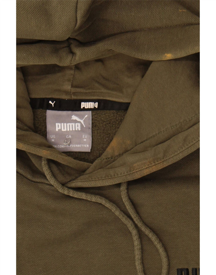 PUMA Mens Hoodie Jumper Medium Khaki Cotton Vintage Puma and Second-Hand Puma from Messina Hembry 