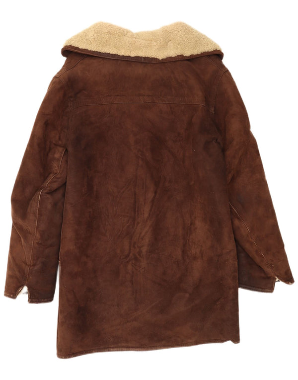 Vintage Damen Lammfellmantel UK 14 Mittelbraun