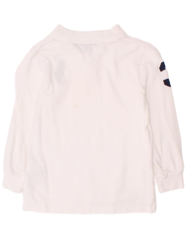 Polo Ralph Lauren Langarmshirt mit Grafik für Jungen, 3–4 Jahre, weiße Baumwolle