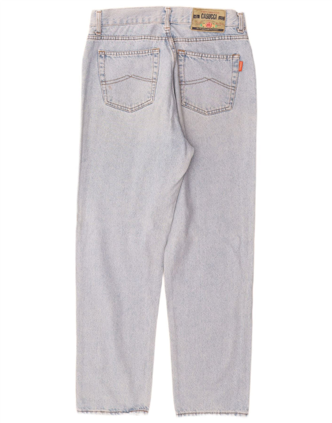 CASUCCI Damen High Waist Tapered Jeans IT 50 XL W28 L29 Blaue Baumwolle