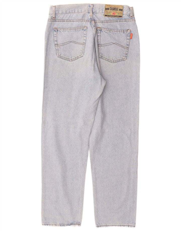 CASUCCI Damen High Waist Tapered Jeans IT 50 XL W28 L29 Blaue Baumwolle