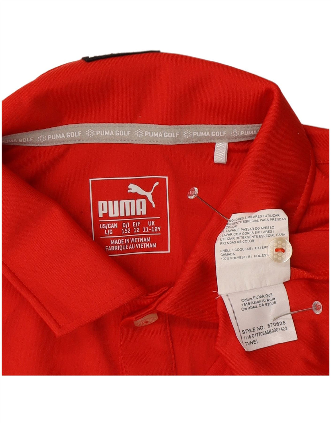 Puma Jungen Poloshirt 11–12 Jahre, rotes Polyester