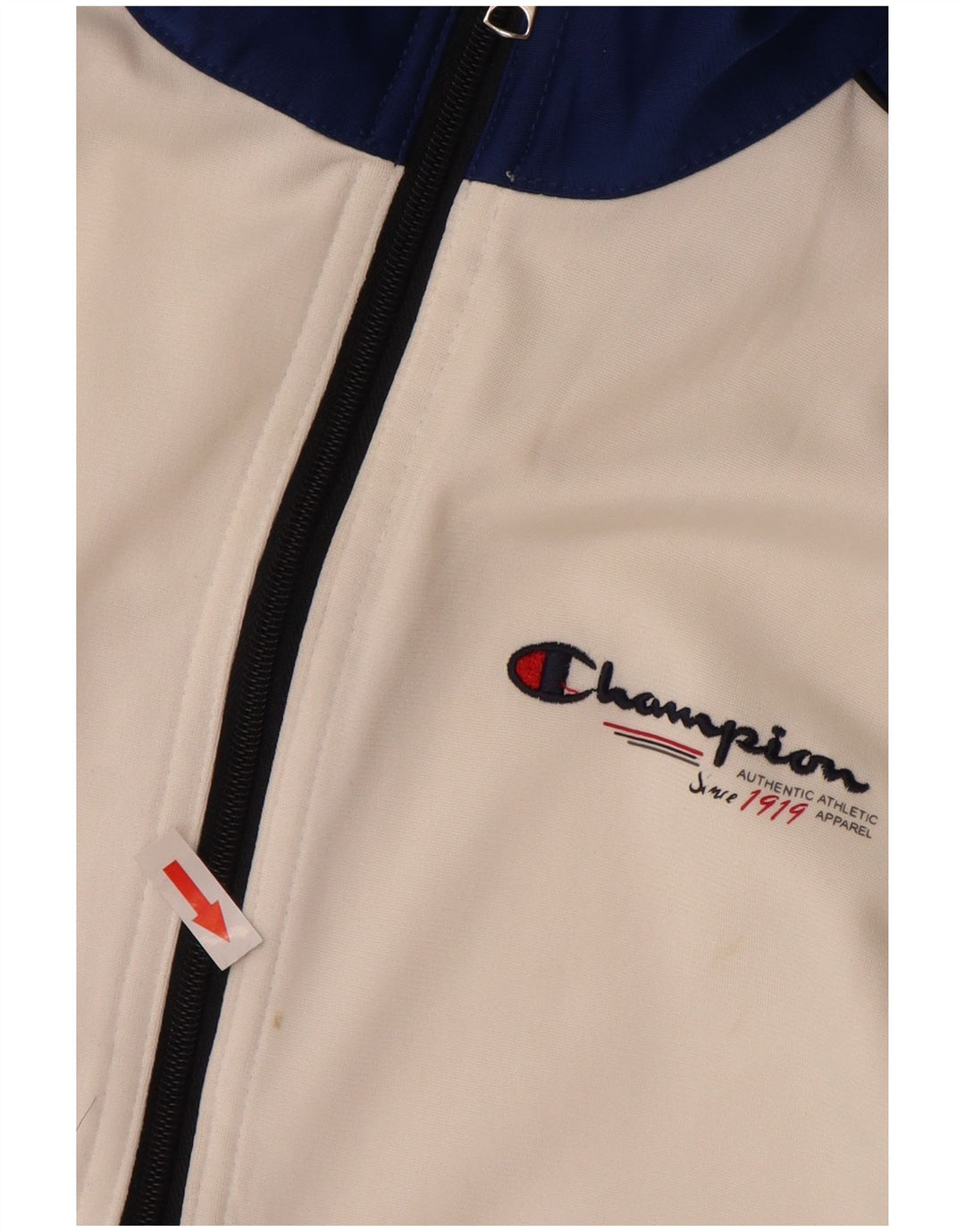 CHAMPION Jungen-Trainingsanzug-Top-Jacke, 13–14 Jahre, XL, Weiß, Farbblock