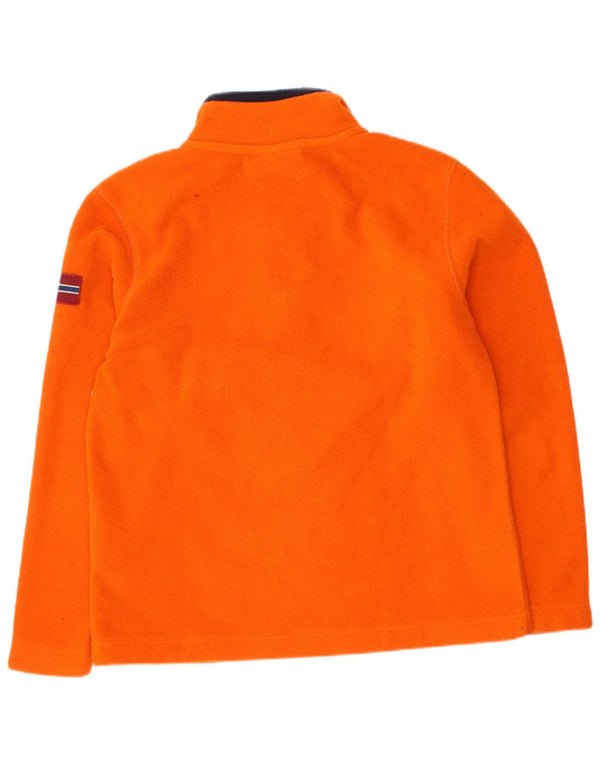 Napapijri Jungen Geographic Graphic Fleecepullover mit Reißverschluss am Kragen, 5–6 Jahre, Orange
