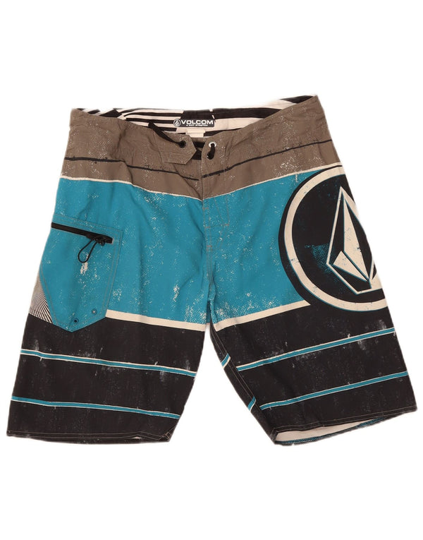 Volcom Herren-Badeshorts aus mittelblauem Colourblock-Polyester
