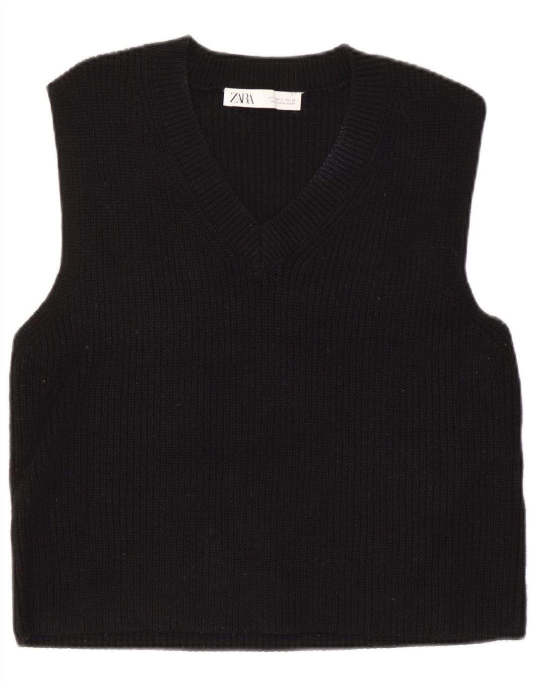 Zara Damen Weste Tank Top UK 14 Medium Schwarz