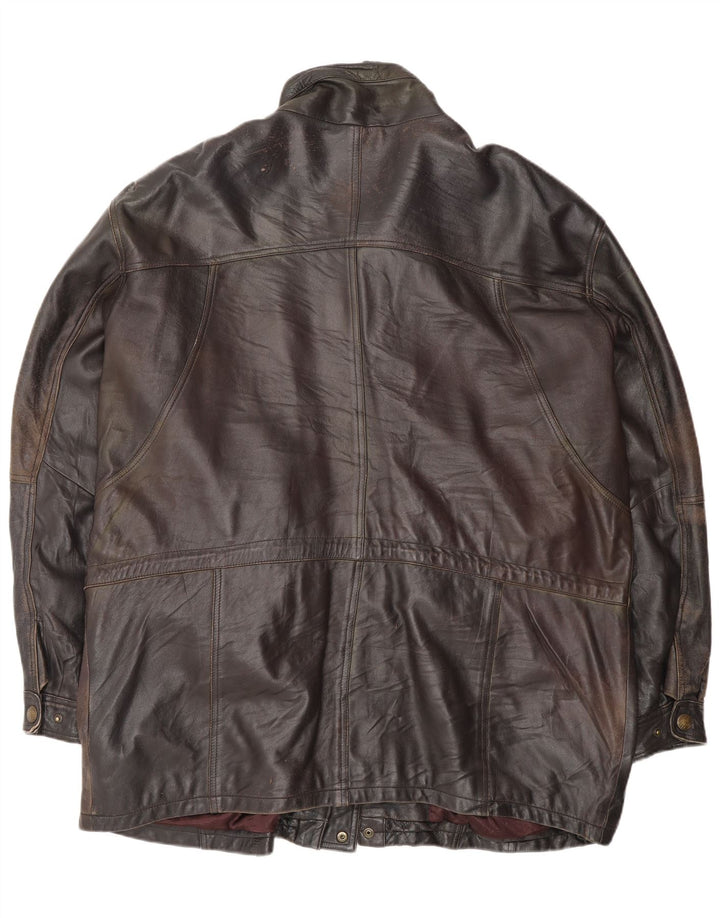 Vintage Herren Lederjacke UK 44 2XL Schwarzes Leder